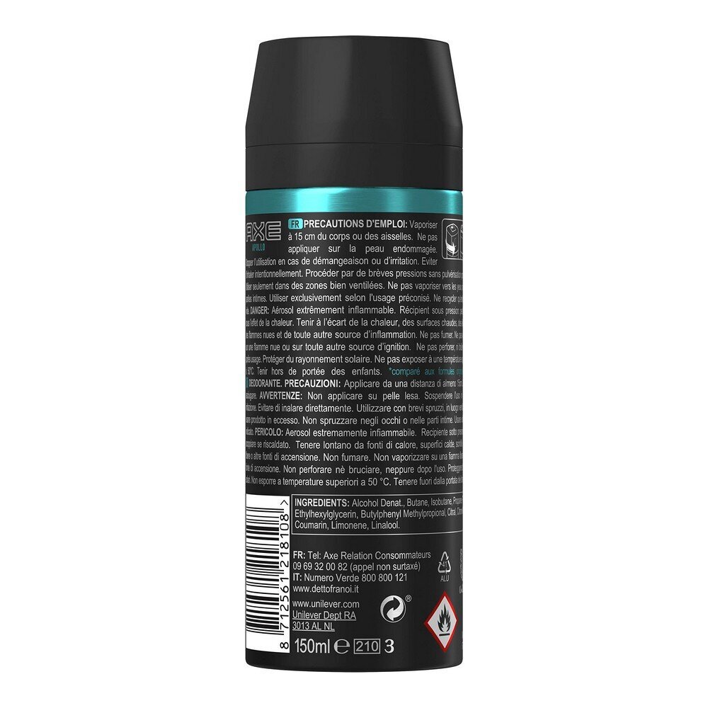 Pihustav deodorant Axe Apollo 150 ml hind ja info | Deodorandid | kaup24.ee