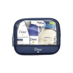 Komplekt Dove: dušigeel, 55 ml + pihustatav deodorant, 35 ml + kreem, 75 ml + hambapasta, 16 ml + hambahari hind ja info | Dušigeelid, õlid | kaup24.ee