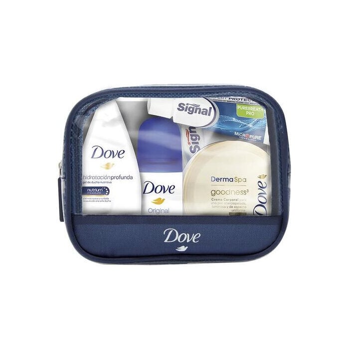 Komplekt Dove: dušigeel, 55 ml + pihustatav deodorant, 35 ml + kreem, 75 ml + hambapasta, 16 ml + hambahari цена и информация | Dušigeelid, õlid | kaup24.ee