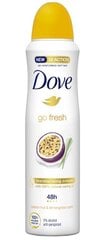 Pihustatav deodorant Dove Advanced Care Go Fresh Passion Fruit 48h, 150 ml hind ja info | Deodorandid | kaup24.ee