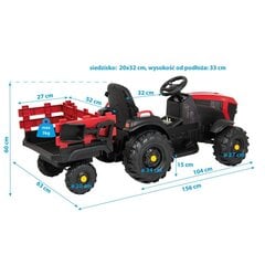 электрический трактор с прицепом, красный цена и информация | Электромобили для детей | kaup24.ee