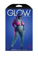 Seksikas pesukomplekt Glow Fantasy Lingerie Glow Come Alive, neoonroheline/roosa hind ja info | Naiste sekspesu | kaup24.ee