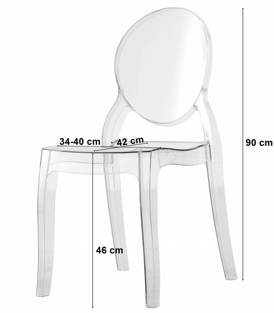 Tool Oskar Sofia, 2 tk, läbipaistev цена и информация | Söögitoolid, baaritoolid | kaup24.ee