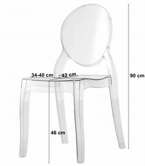 Стул SOFIA - прозрачный x 3 цена и информация | Стулья для кухни и столовой | kaup24.ee