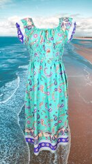Серо-розовое узорчатое платье с поясом цена и информация | Платья | kaup24.ee