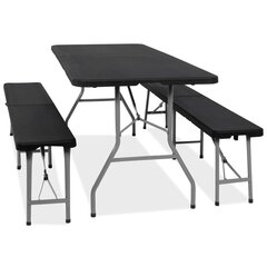 Стол складной с 2 ​​скамейками Springos GF0098 180 х 74 х 74 см цена и информация | Садовые столы и столики | kaup24.ee