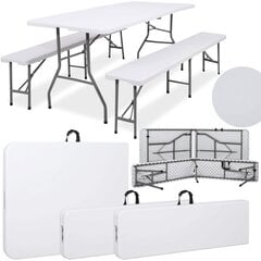 Стол складной с 2 ​​скамейками Springos GF0099 180 x 74 x 74 см цена и информация | Садовые столы и столики | kaup24.ee