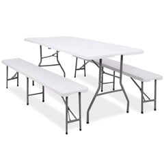 Стол складной с 2 ​​скамейками Springos GF0099 180 x 74 x 74 см цена и информация | Садовые столы и столики | kaup24.ee