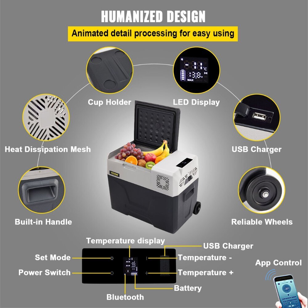 Vevor portatiivne autokülmik ja telkimiskapp, 30L, 12/24/220V hind ja info | Autokülmikud | kaup24.ee