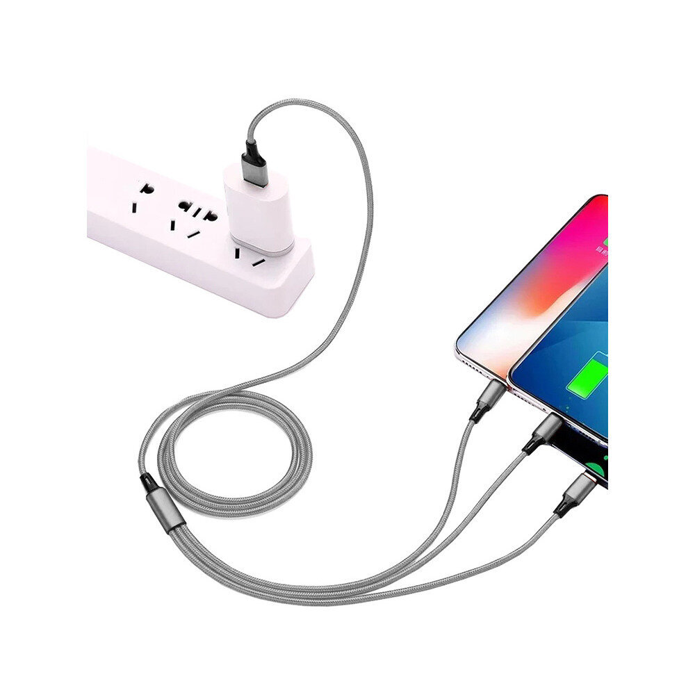 Kaabel telefonile 3in1 usb, C tüüp, micro USB hind ja info | Mobiiltelefonide laadijad | kaup24.ee