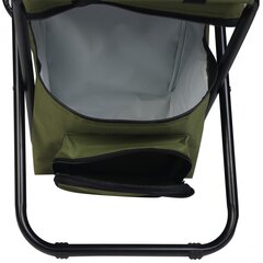 Зеленый складной кемпинговый стул со спинкой и сумкой под сиденьем цена и информация | Туристическая мебель | kaup24.ee