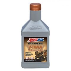 Amsoil Synthetic V-Twin SAE 60 Motorcycle Oil 0.946ml (MCSQT) цена и информация | Моторные масла | kaup24.ee