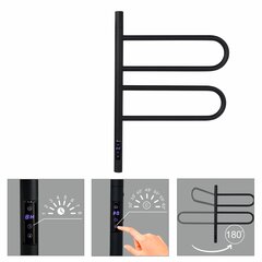 Elektriline käterätikuivati Telvel Ti#2.44x60.Timer.Black hind ja info | Vannitoa radiaatorid ja käterätikuivatid | kaup24.ee