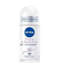 Deodorant Nivea Pure&Sensitive 48H, 50 ml цена и информация | Дезодоранты | kaup24.ee