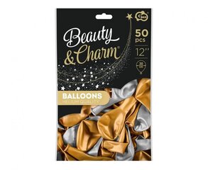 воздушные шары Beauty&Charm, микс золото и серебро металлик, 50шт цена и информация | Шарики | kaup24.ee