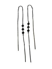 Stella jewelry mustaks värvitud hõbekõrvarõngad naistele sünteetiliste kividega, 0E01683D hind ja info | Kõrvarõngad | kaup24.ee