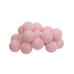 Cottonbals girland roosa 16 tuled hind ja info | Sisustuselemendid | kaup24.ee