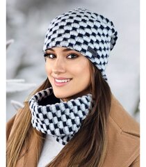 Kamea женская шапка с шарфом BOSTON-KOMPL*02, белый/синий  цена и информация | Женские шапки | kaup24.ee