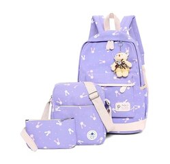 Набор из 3 рюкзаков для девочек, фиолетовый цена и информация | Школьные рюкзаки, спортивные сумки | kaup24.ee