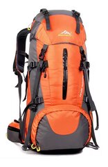  Туристический рюкзак с чехлом от дождя 50 л, оранжевый цена и информация | Туристические, походные рюкзаки | kaup24.ee