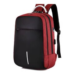 Водонепроницаемый рюкзак для ноутбука 15,6 дюймов, темно-красный цена и информация | Рюкзаки, сумки, чехлы для компьютеров | kaup24.ee