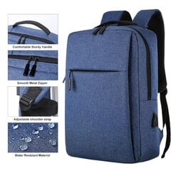 Veekindel 16-tolline sülearvuti seljakott, sinine hind ja info | Arvutikotid | kaup24.ee