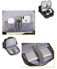 Деловой водонепроницаемый рюкзак для путешествий, серый цена и информация | Рюкзаки, сумки, чехлы для компьютеров | kaup24.ee