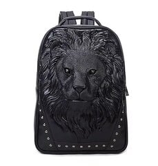 Дизайнерский черный 3D рюкзак со львом цена и информация | Рюкзаки, сумки, чехлы для компьютеров | kaup24.ee