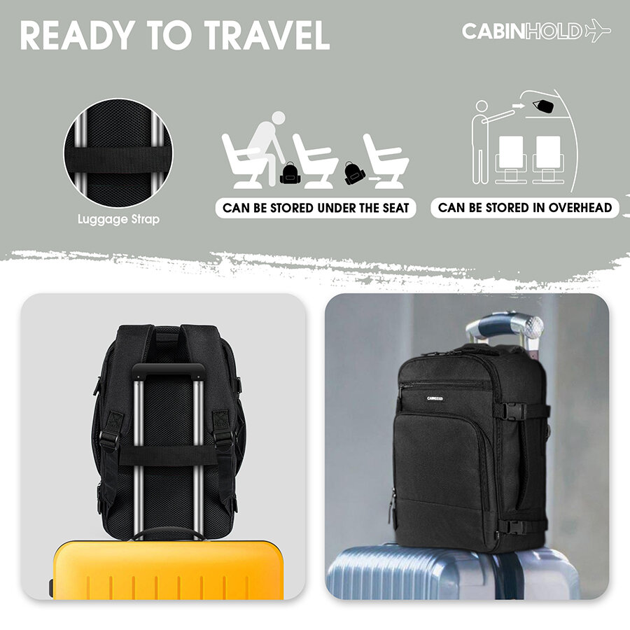 Reisiseljakott Cabinhold BER, 20 L, must hind ja info | Spordikotid, seljakotid | kaup24.ee