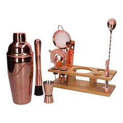 Барный набор с подставкой 11 el gloss copper shaker cobbler цена и информация | Столовые и кухонные приборы | kaup24.ee