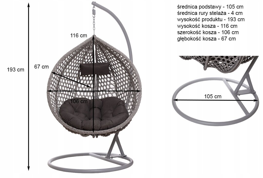 Lazur aiatool, 106 cm, hall цена и информация | Aiatoolid | kaup24.ee