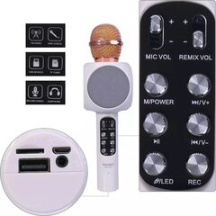 Goodbuy LED 360 караоке микрофон с динамиком bluetooth | 5 Вт | aux | голосовой модулятор | USB | Micro SD белый цена и информация | Микрофоны | kaup24.ee