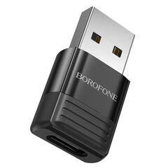 Переходник Borofone BV18 ​​— USB на тип C — черный цена и информация | Адаптеры и USB-hub | kaup24.ee