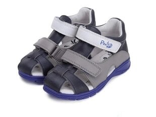 Nahast sandaalid poistele Ponte 20.DA05-4-1725B Bermuda blue hind ja info | Laste sandaalid | kaup24.ee
