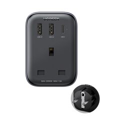 Laadija, 2in1, Ugreen CD3141, 2x USB-C koos adapteriga, UK-pistik, must hind ja info | Massaažiõlid | kaup24.ee