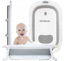 Детская складная ванночка Nicekids, 79x49x20 см, серая цена и информация | Maudynių prekės | kaup24.ee