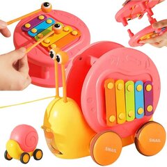 Kokkupandav 4in1 sensoriga tigu metallofoniga, roosa, Woopie hind ja info | Imikute mänguasjad | kaup24.ee