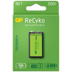 GP ReCyko+ 9V 6F22 6LR61 200mAh hind ja info | Patareid | kaup24.ee