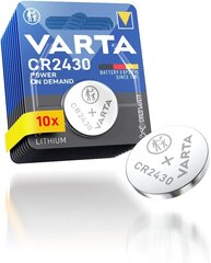 Батарея Varta CR2430 3В DL2430 10 шт. цена и информация | Батарейки | kaup24.ee