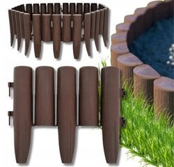 GARDEN PALISADE бордюр садового газона 280 см x 24 см КОРИЧНЕВЫЙ ВЫСОКИЙ цена и информация | Декорации для сада | kaup24.ee