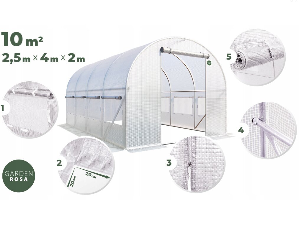 Kasvuhoone, 4x2,5m hind ja info | Kasvuhooned | kaup24.ee