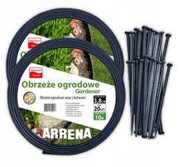 Plastikust aiaäär Arrena 2000 cm x 3,8 cm, must hind ja info | Aiad ja tarvikud | kaup24.ee