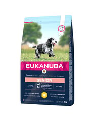 Eukanuba Caring Senior kuivtoit keskmist suurust täiskasvanud koertele, kanaga, 3 kg hind ja info | Kuivtoit koertele | kaup24.ee