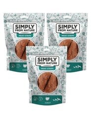 Simply From Nature Meat Strips kalkunilihaga, 3x80 g hind ja info | Maiustused koertele | kaup24.ee