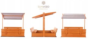 Puidust liivakast SunWood, pruun, 1,2 x 1,2 x 1,2 m. hind ja info | Liivakastid, liiv ja mänguasjad | kaup24.ee