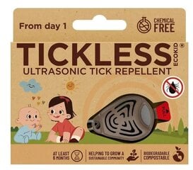 Ультразвуковая защита от клещей TickLess Eco Kid, коричневый цвет цена и информация | Средства от комаров и клещей | kaup24.ee