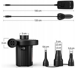 Электрический воздушный насос LTC 50 Вт цена и информация | Надувные матрасы и мебель | kaup24.ee