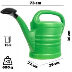 Лейка Kadax 15л, зеленая цена и информация | Оборудование для полива | kaup24.ee