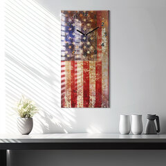 Seinakell USA lipp vintage stiilis, 30x60 cm hind ja info | Kellad | kaup24.ee