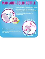 Lutipudel Mam Easy Start Anti-Colic, pink/roosa, 2+ kuud, 2 tk, 260 ml цена и информация | Бутылочки и аксессуары | kaup24.ee